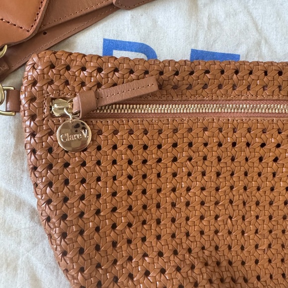 Clare V Tan Rattan Grande Fanny. Green Ciao strap NOT included. - Picture 4 of 5